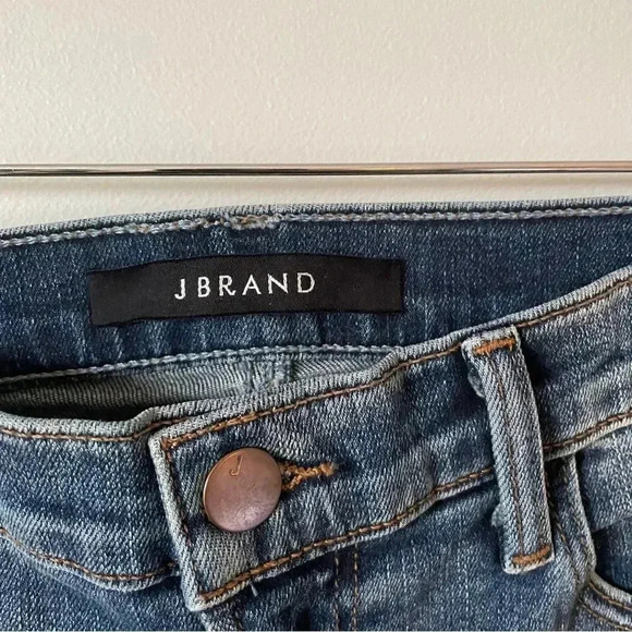 J Brand | Blue Rise Reunion Patchwork Design Skinny Jeans - Picture 6 of 10